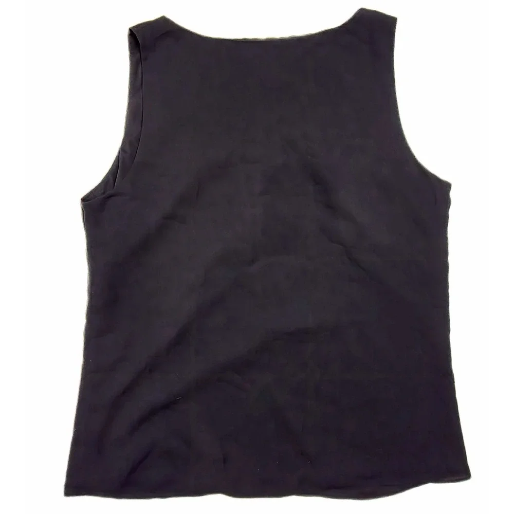 White House Black Market Black Sleveless V-Neck Top Women's Size Small - Picture 2 of 5